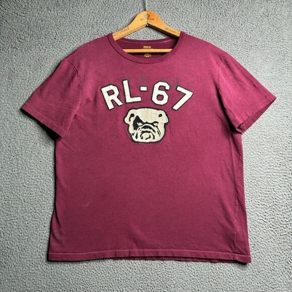 Polo Ralph Lauren Chainstitch Bulldog PRL t shirt 67 Logo Preppy Old Money Large - Picture 2 of 11